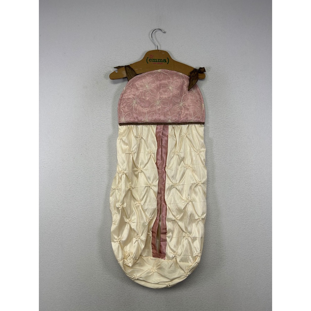 Shabby Chic CoCaLo Baby Kids OS Pink‎ Cream Floral Pintuck Diaper Stacker Bows